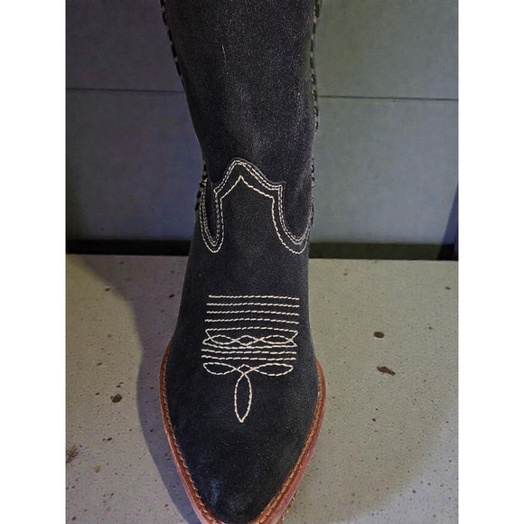 Patricia Nash Boots Black Suede Bergamo Pull On Cowboy Western Rodeo Women's 8 - Picture 4 of 11